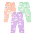 BAMBOOM Baby Unisex Pure Cotton Pyjama Pants – Pack of 3 | Peach, Lavender & Mint Green | Smiling Cloud Print | 6M–5Y