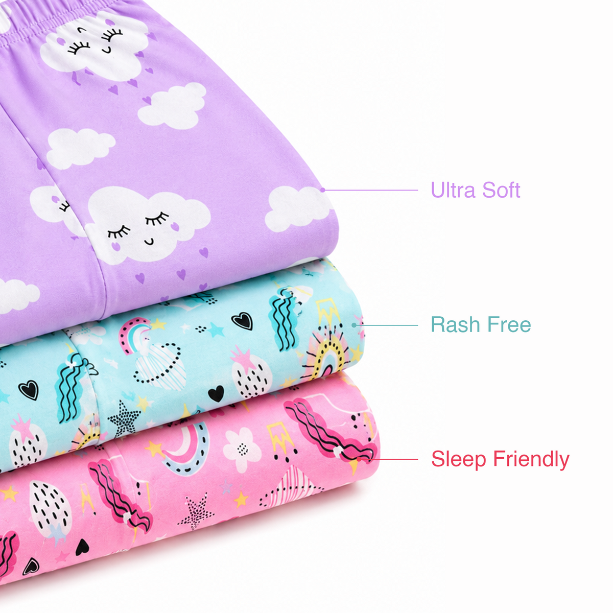 lavander rainbow pink & rainbow blue