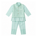 BAMBOOM Boys Ethnic Wear 3 Piece Set | Pastel Mint Festive Set
