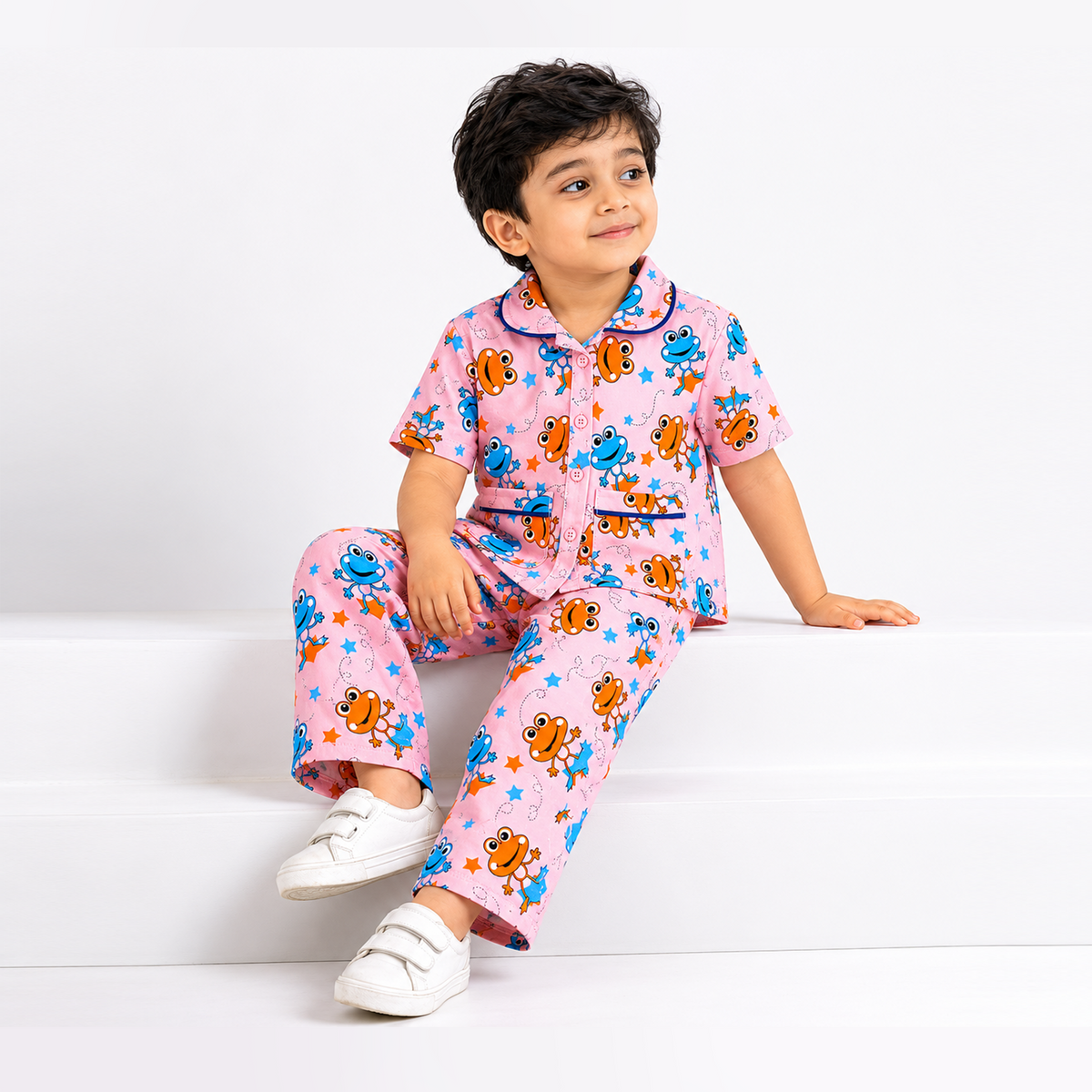 BAMBOOM Baby Boys & Girls Pure Cotton Night Suit