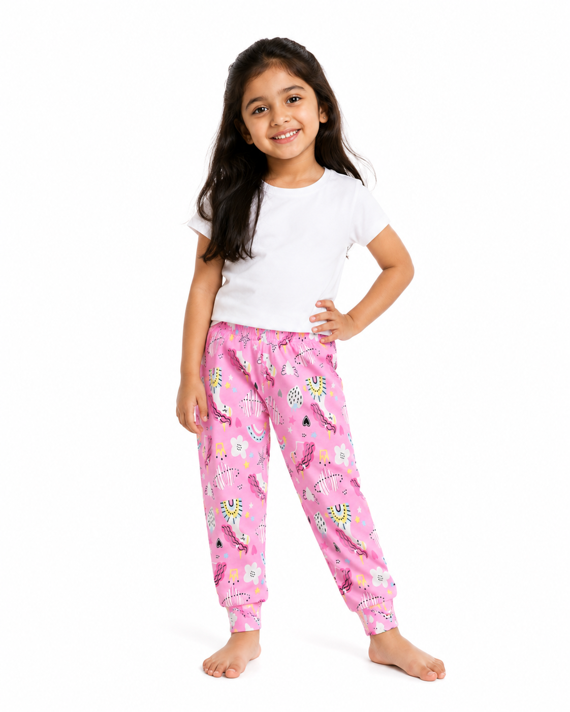 BAMBOOM Baby Unisex Pure Cotton Pyjama Pants – Pack of 3 | Lavender, Rainbow Pink & Rainbow Blue | Cloud & Rainbow Print | 6M–5Y